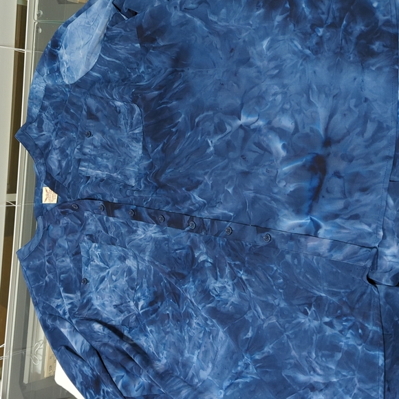 FADED GLORY BLUE MARBLE TIE DYE PRINT TOP SIZE 2X - Picture 11 of 12